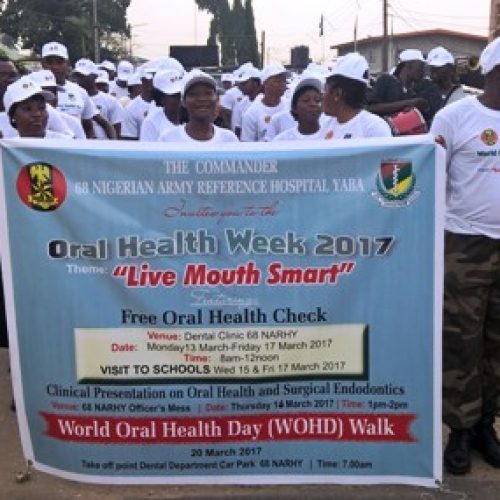 Army hospital walks for oral hygiene