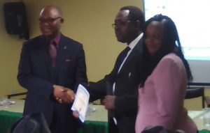 Prof. Bode being presented the HEWAN Certificate of Recognition by HEWAN immediate past president, Azoma Chikwe and President, Chioma Obinna.