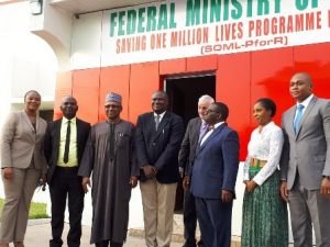 Prof. Adewole (6th from left) poses with members of the committee at the retreat