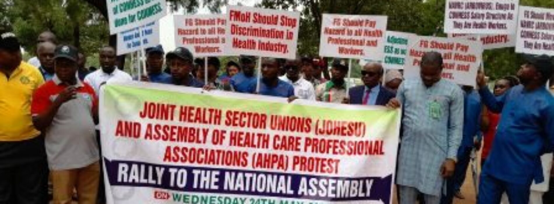CONHESS: Health workers  protest in Abuja
